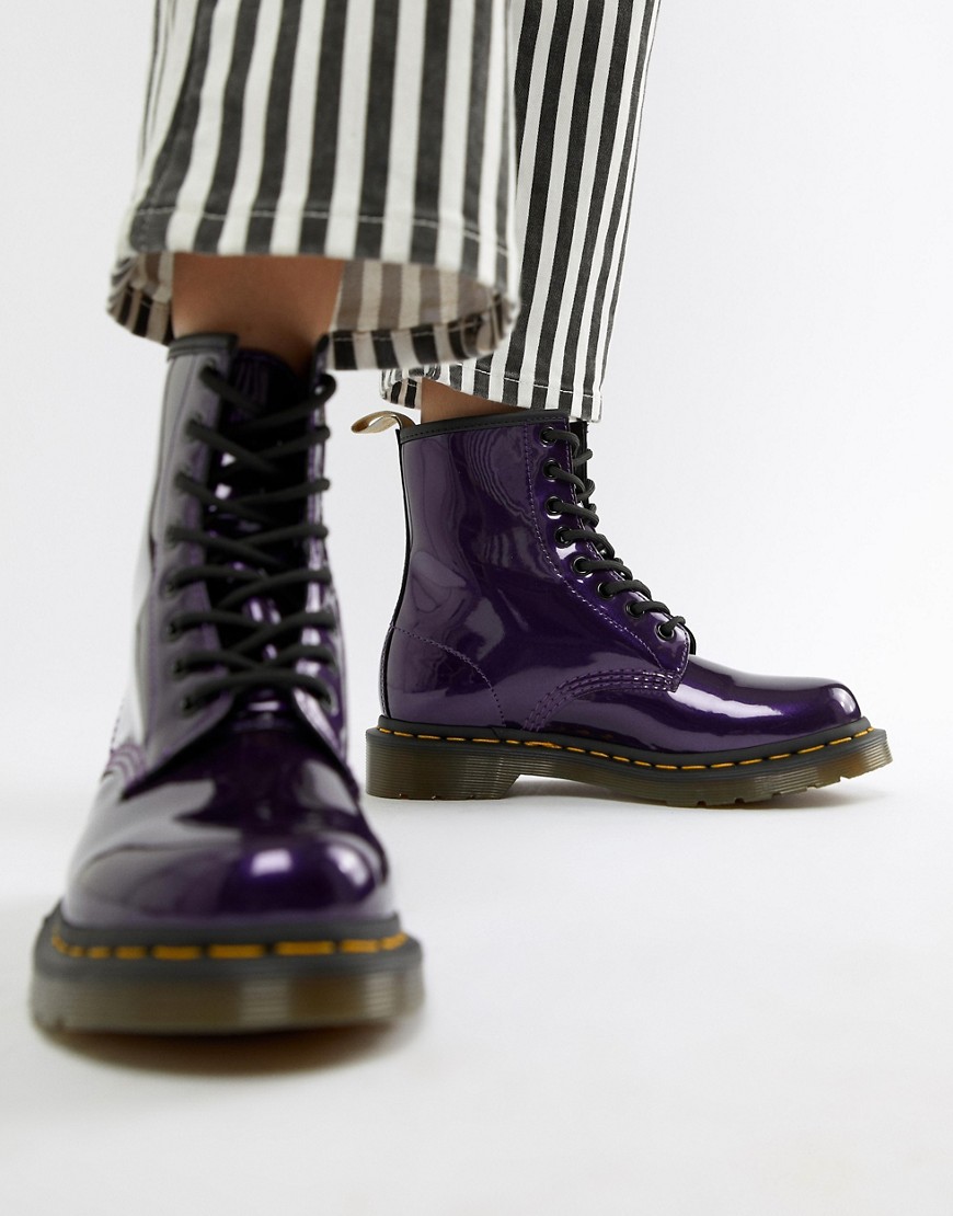Dr Martens 1460 Purple Chrome Flat Ankle Boots