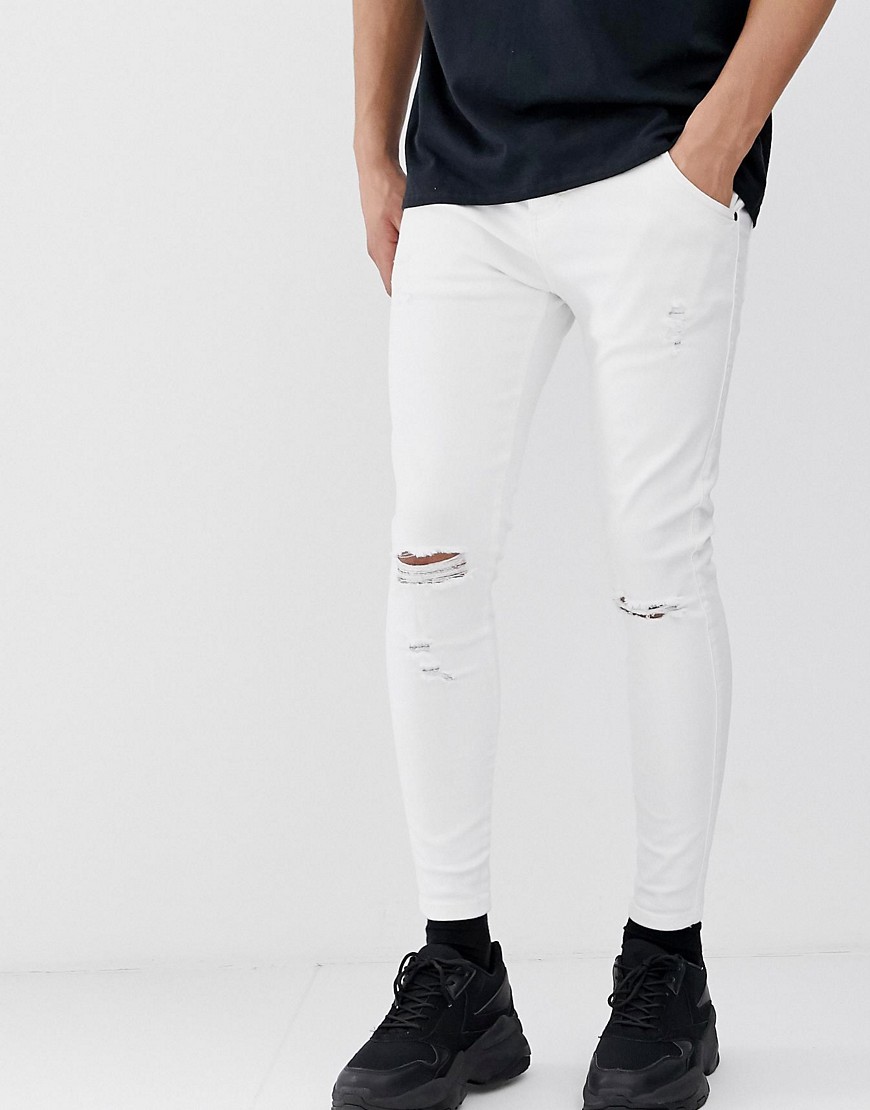 SikSilk skinny jeans in white