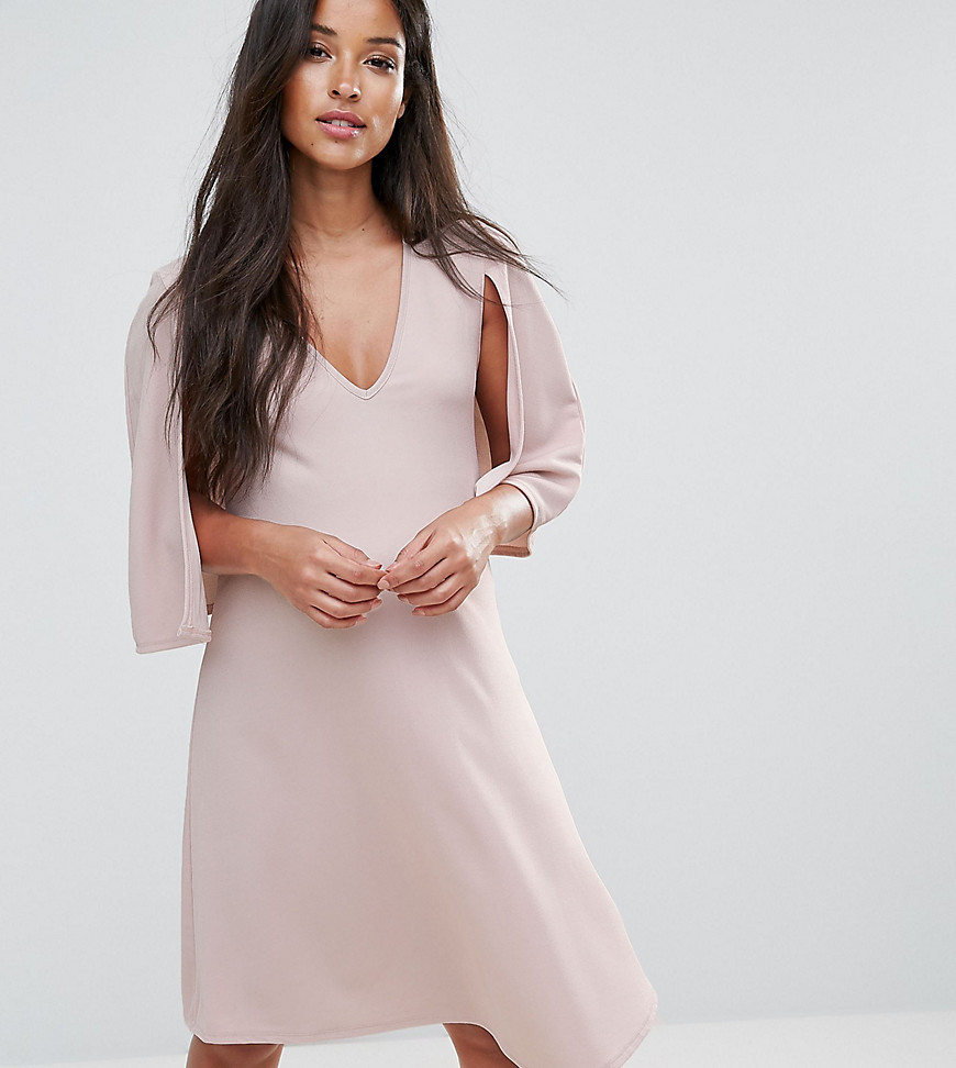 Bluebelle Maternity Swing Cape Dress - Taupe
