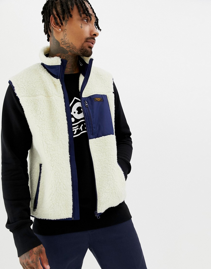 Kings Of Indigo recycled polyester borg vest in cream