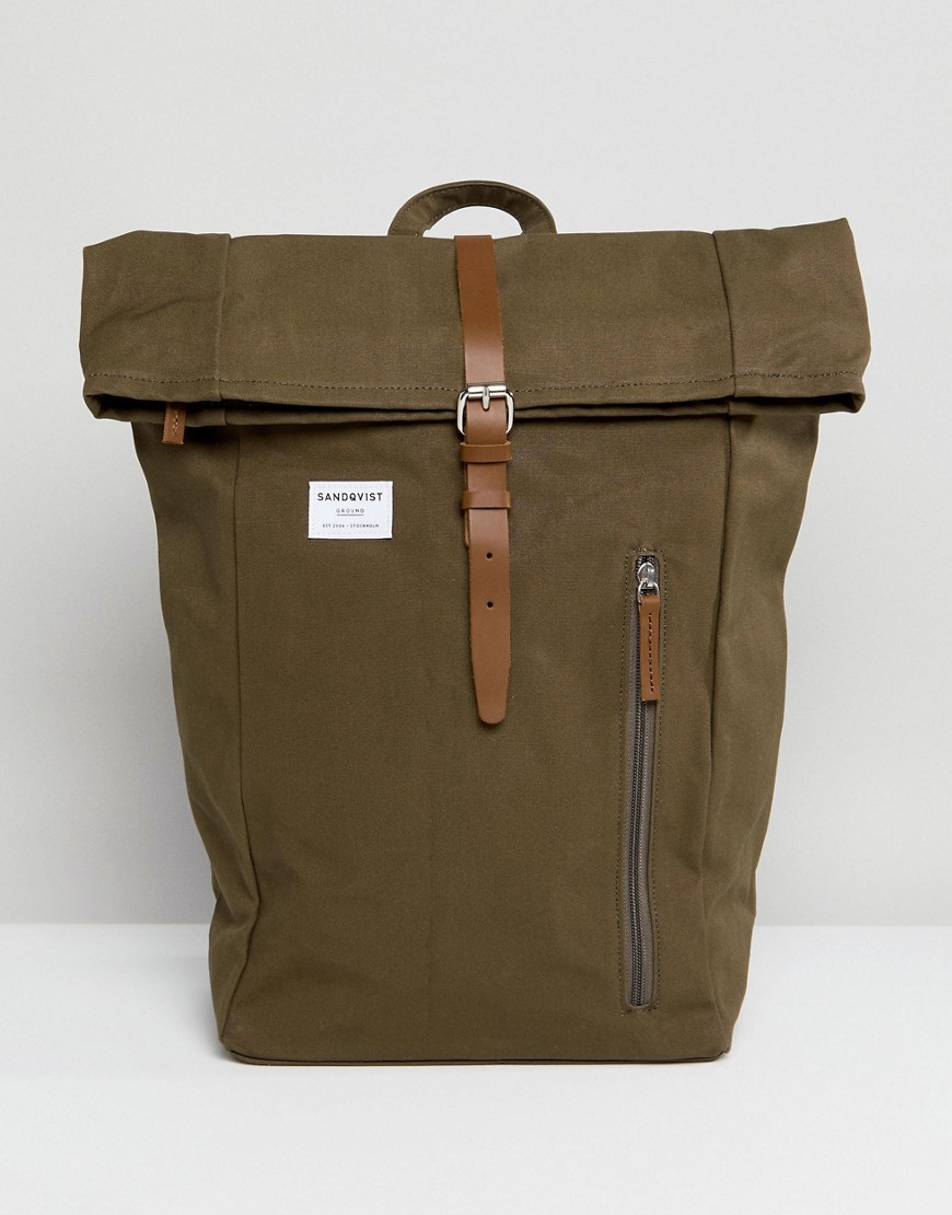 Sandqvist Dante Rolltop Backpack In Olive - Green