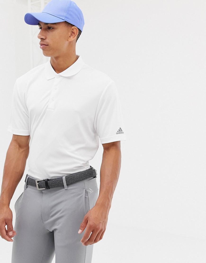 adidas Golf Bold Logo Polo In White
