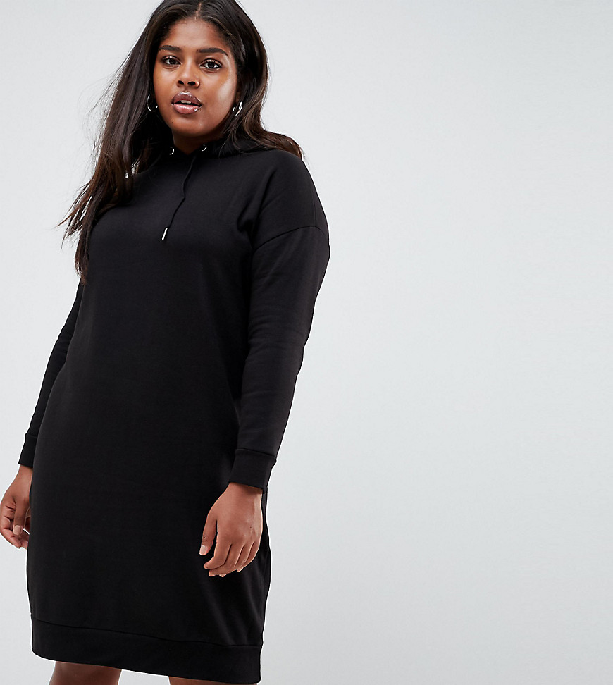 New Look Curve hoodied sweater dress - Black