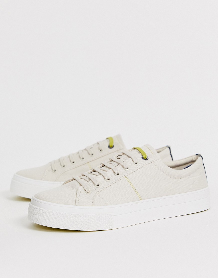 Ted Baker esheron canvas trainers in white