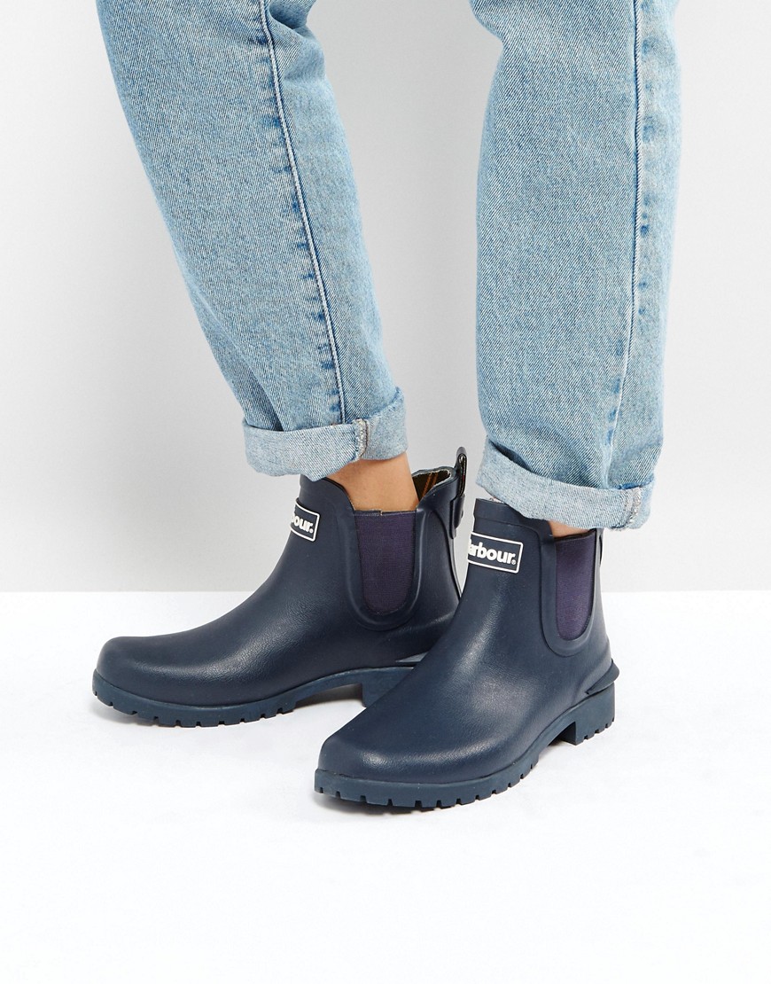 Barbour Chelsea Welly Boot with Logo Detail - Navy