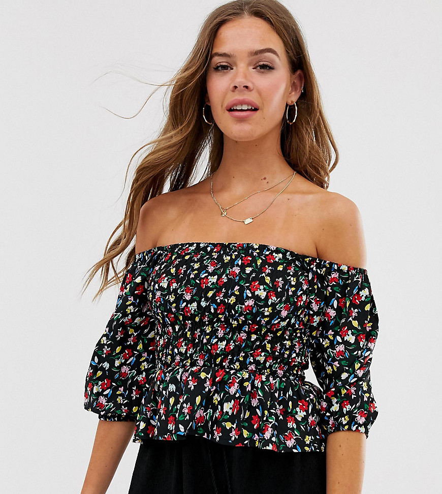 Wednesday's Girl shirred top in floral
