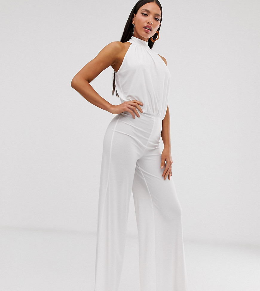 Flounce London Tall jumpsuit in white
