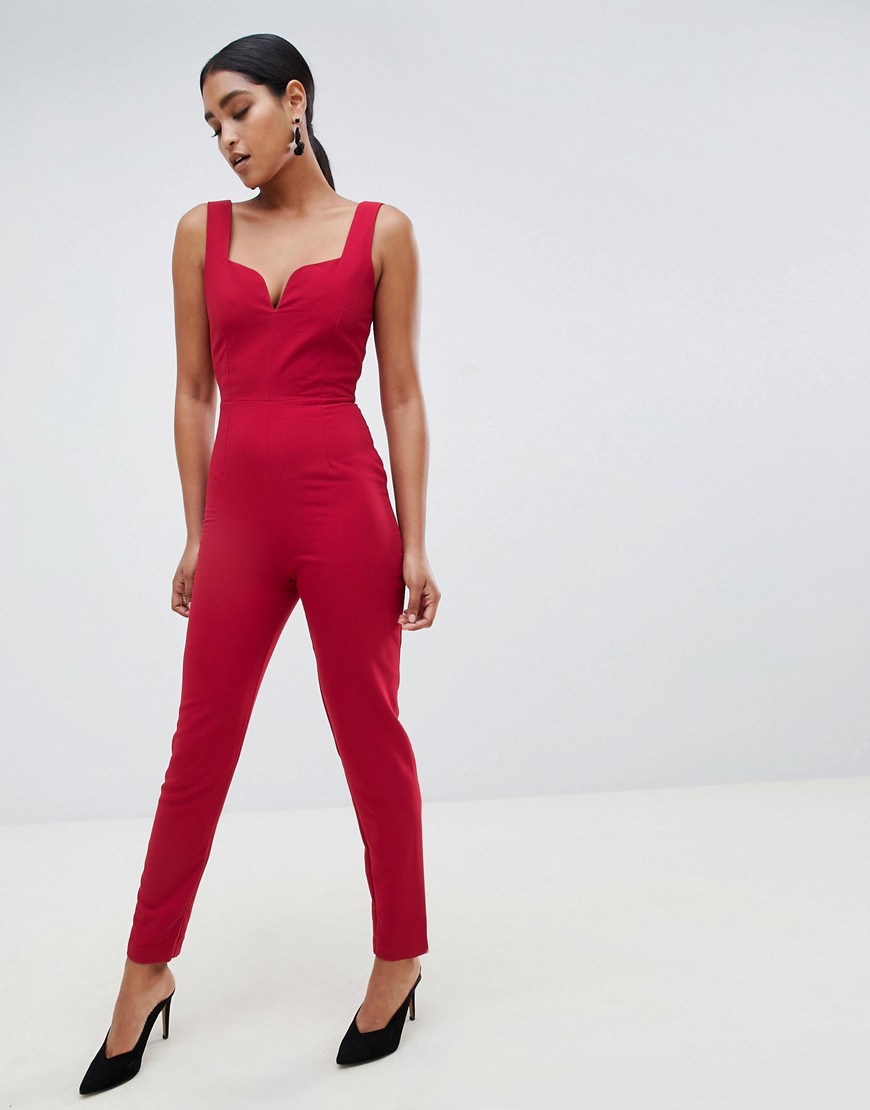 Vesper tailored jumpsuit with v cut out detail