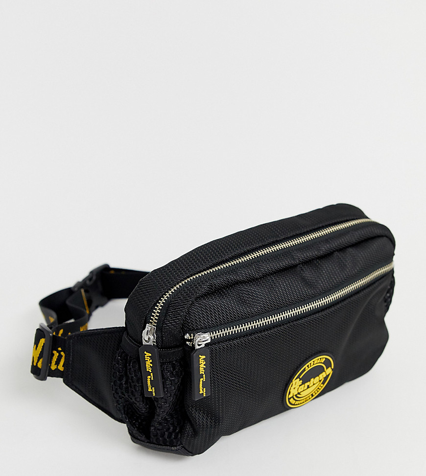 Dr Martens logo bumbag in black and bright yellow