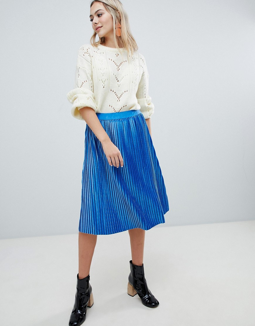 Soaked In Luxury Velvet Pleated Skirt
