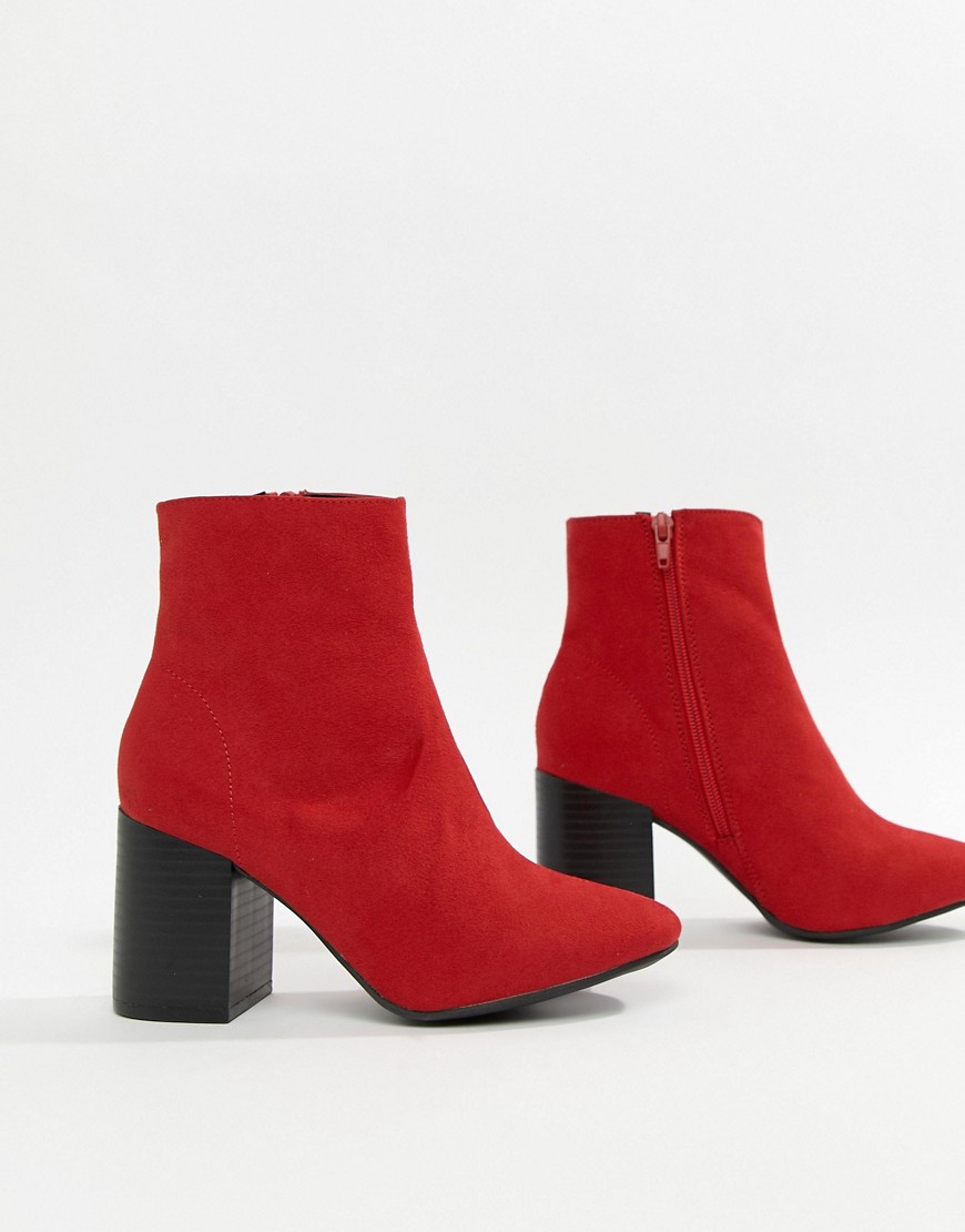 New Look Block Heel Boot - Bright red
