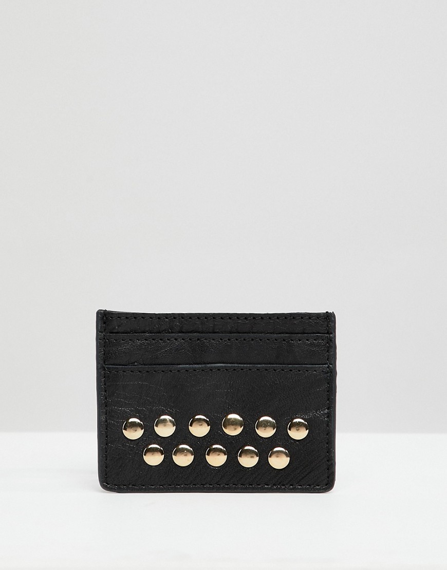 Urbancode leather card holder with studs