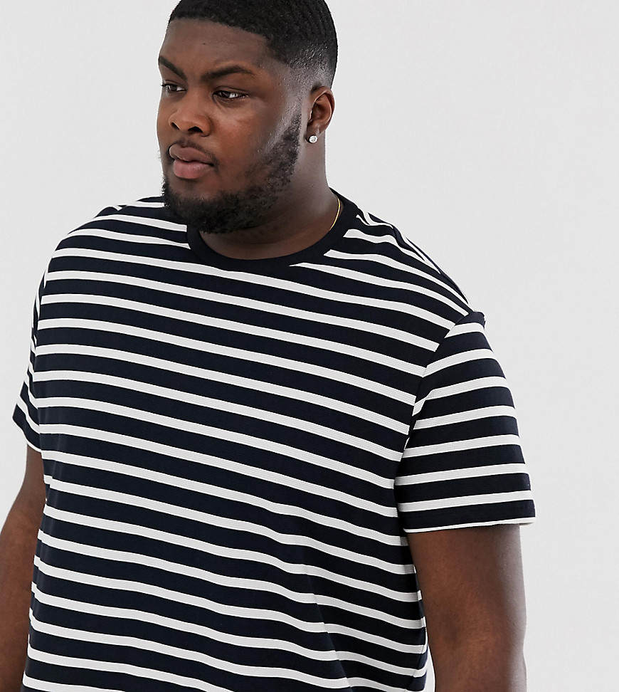 Burton Menswear Big & Tall t-shirt in navy stripe
