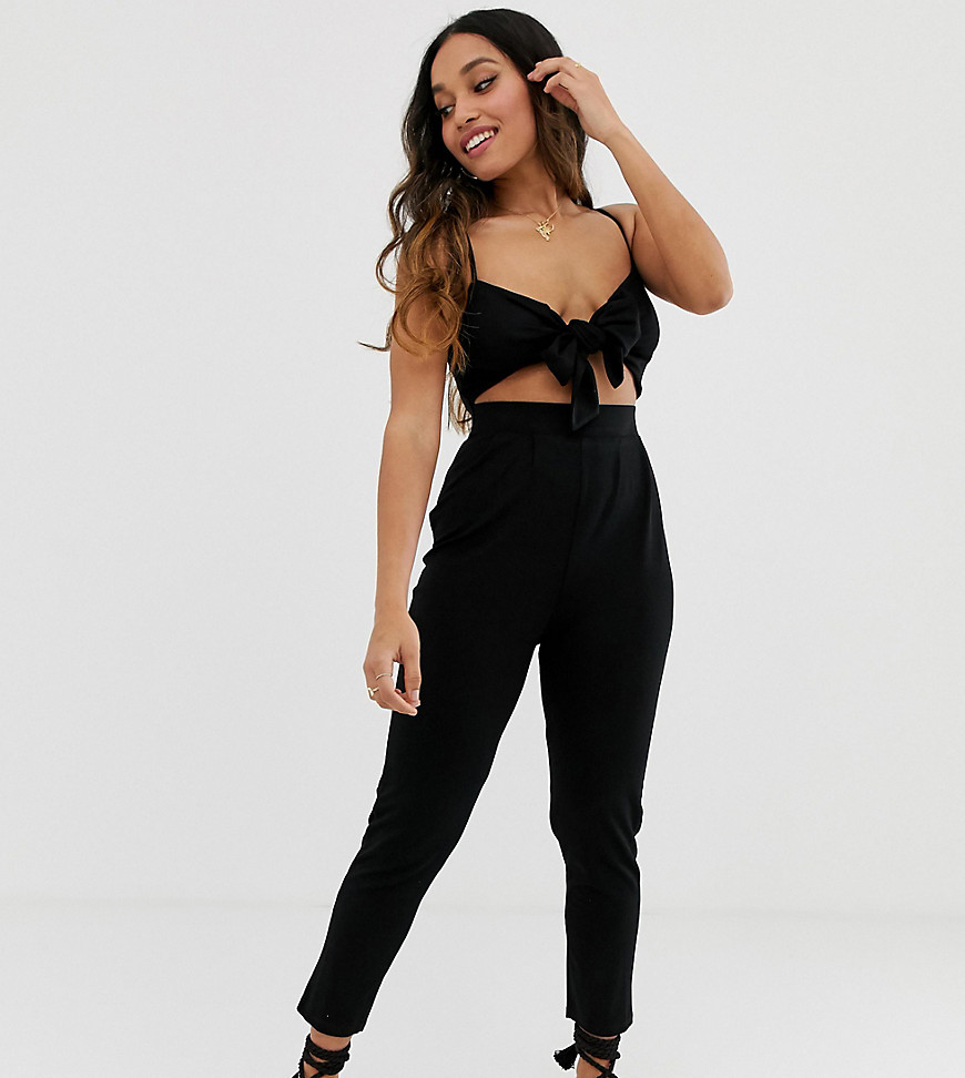 ASOS DESIGN Petite cami jumpsuit with knot front