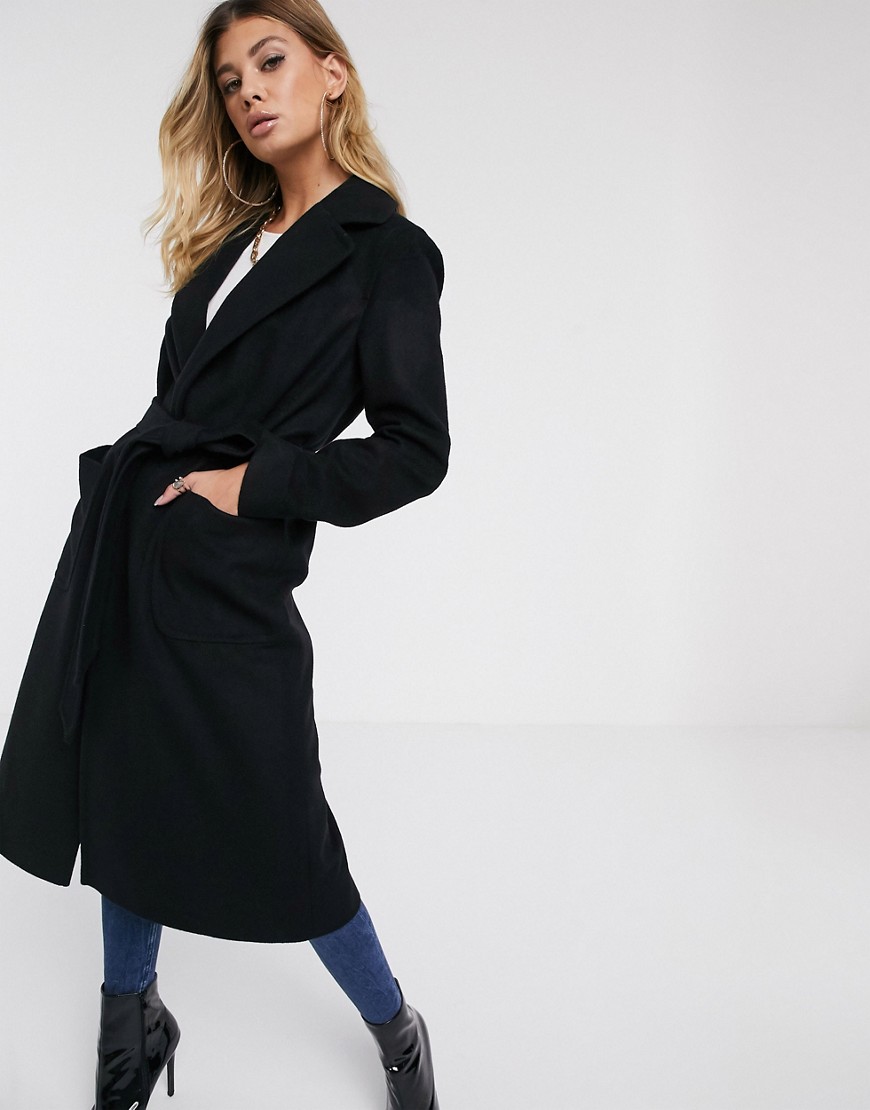 Helene Berman revere collar oversized wool blend coat