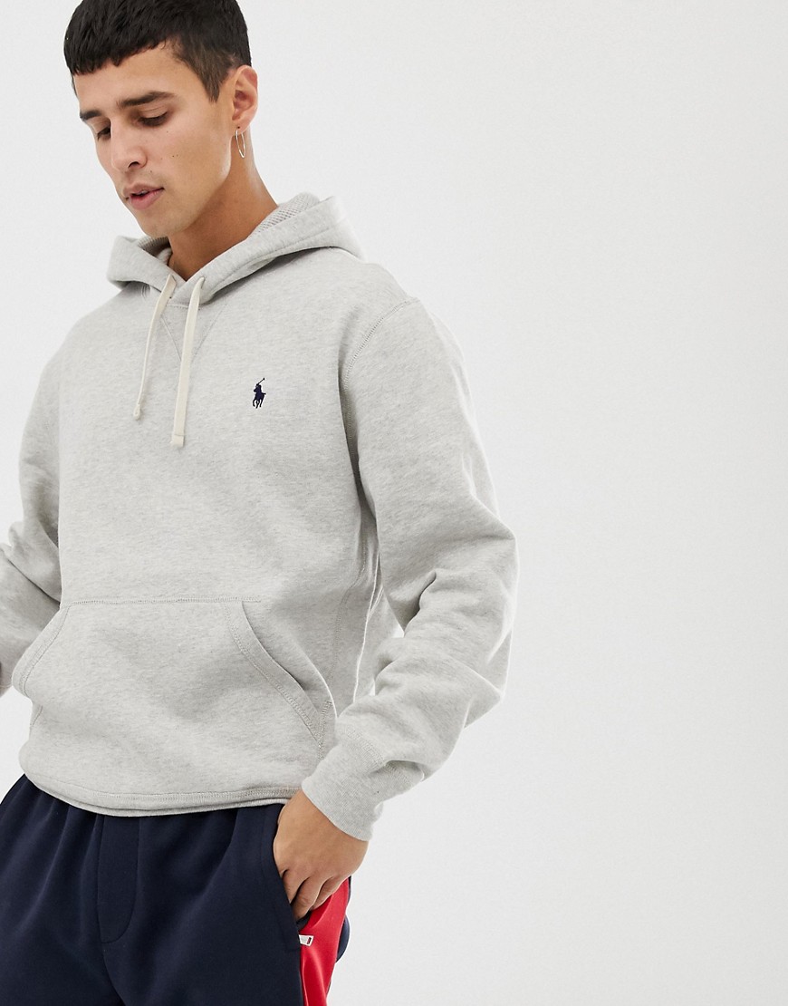 Polo Ralph Lauren icon logo athletic hoodie in grey marl
