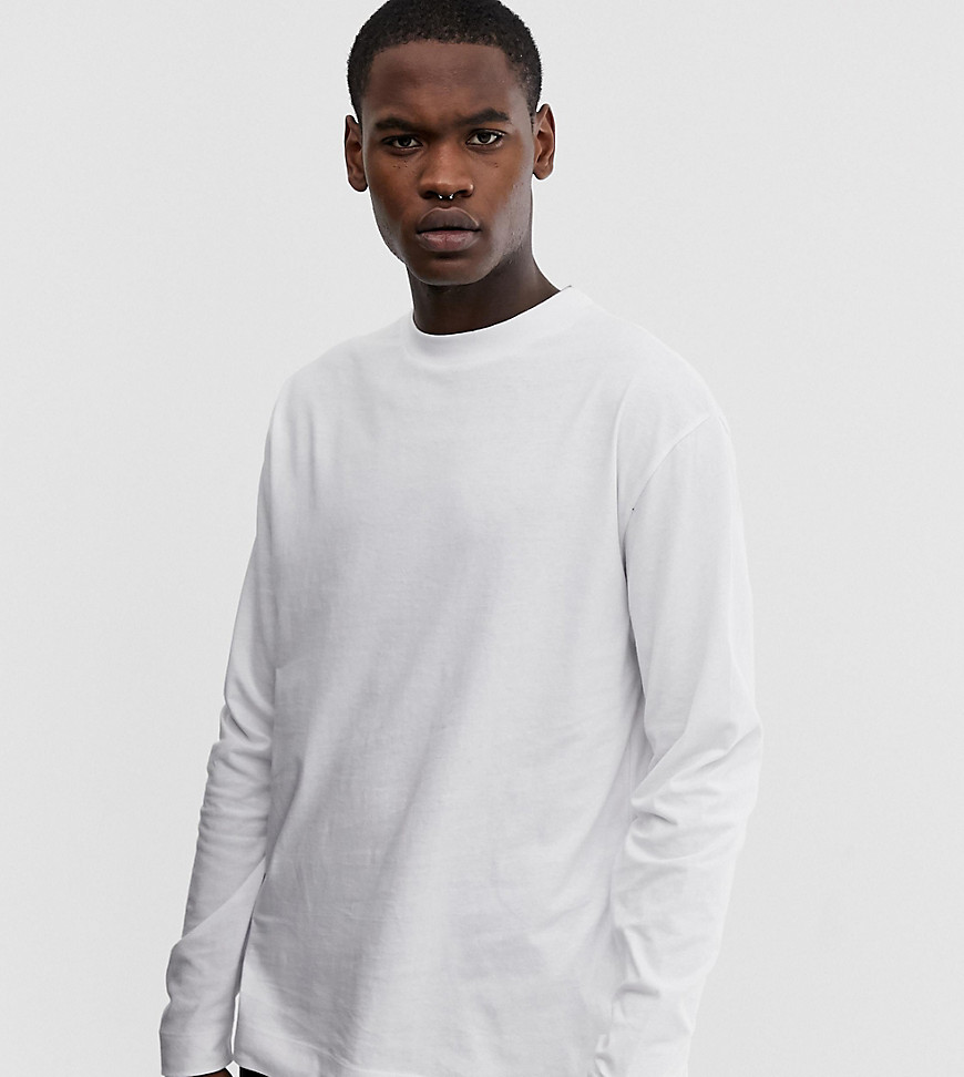 COLLUSION Tall regular fit long sleeve t-shirt in white