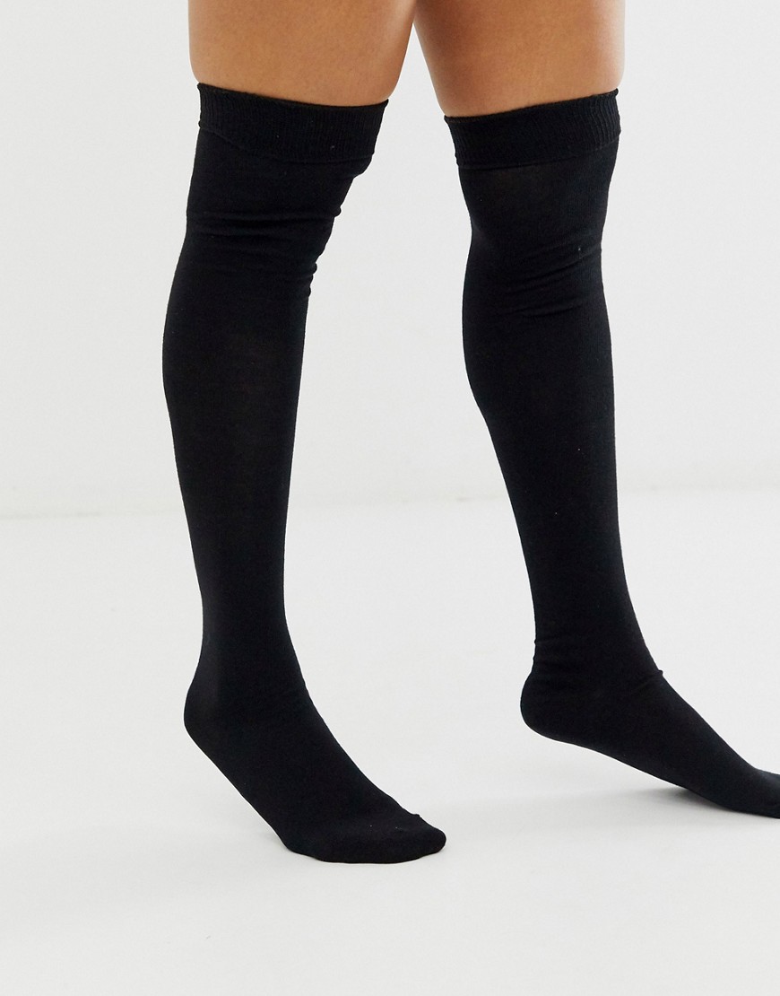 Asos Design Thigh High Socks-black