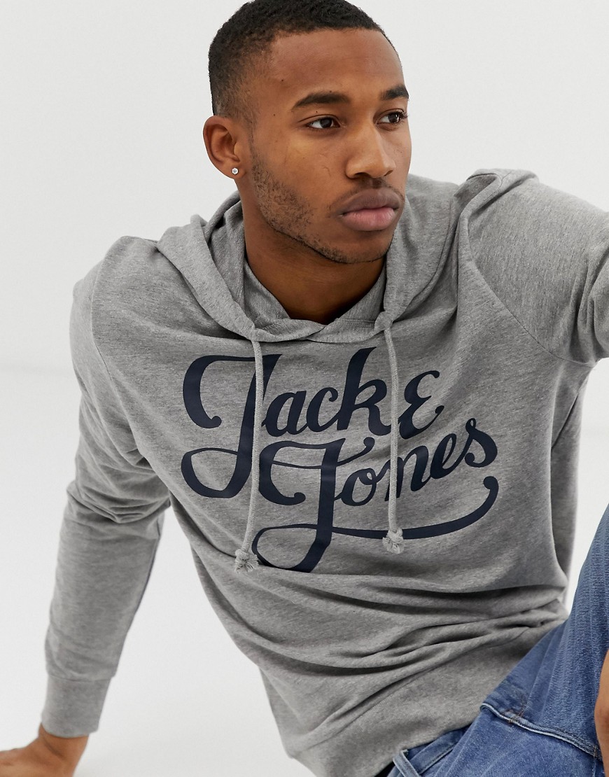 Jack & Jones originals pull over logo hoodie