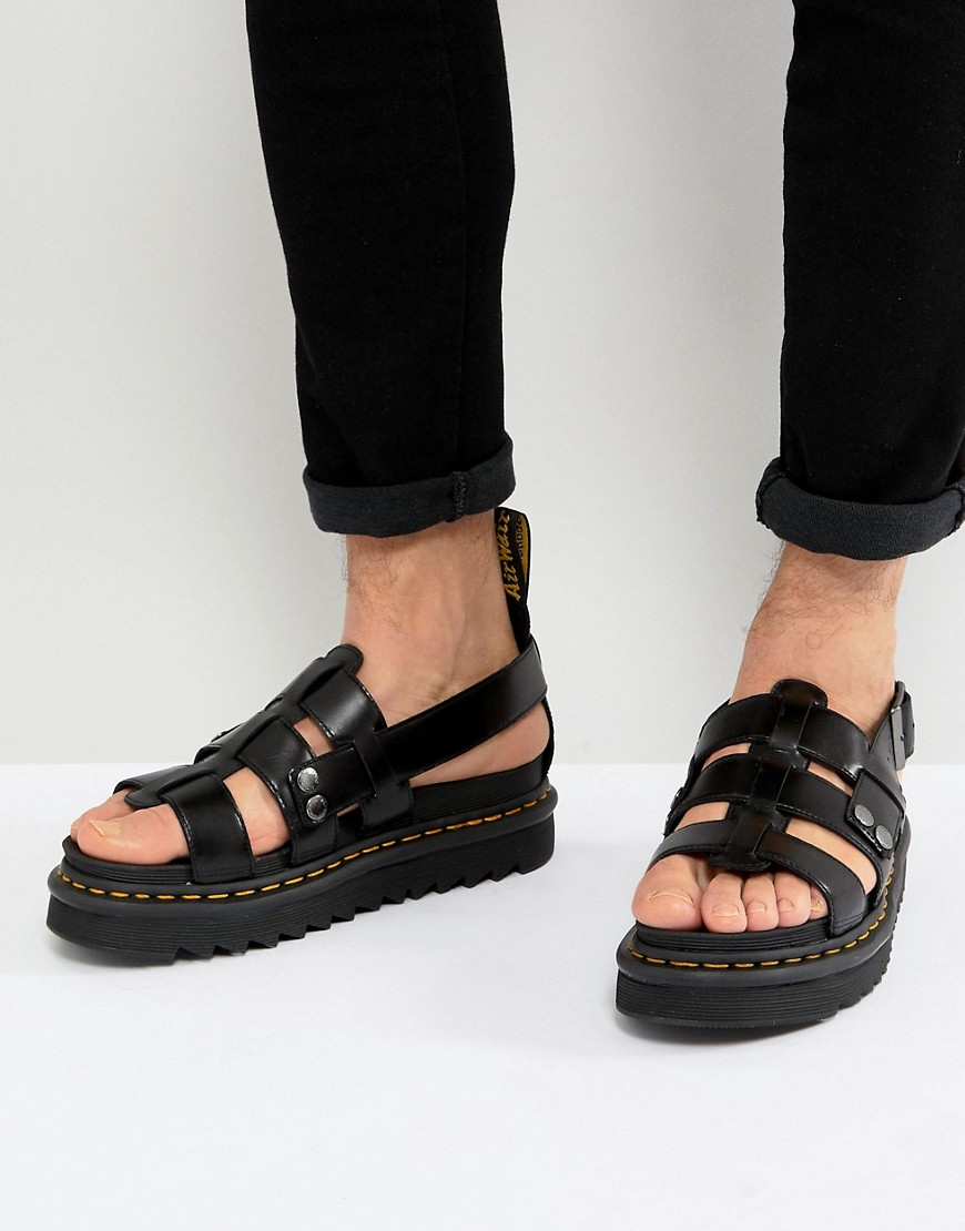 Черные сандалии с ремешками Dr Martens - Черный Dr. Martens 