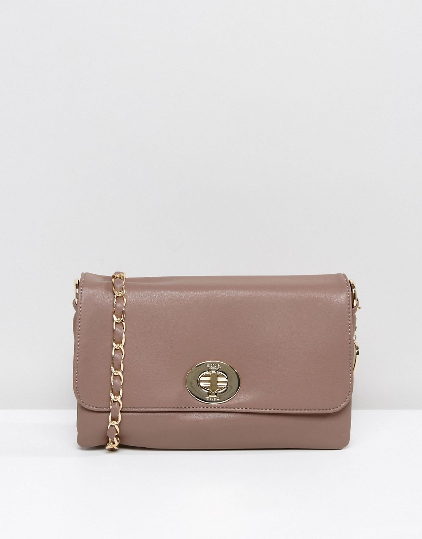 Marc B Shoulder Bag With Chain Strap - Taupe