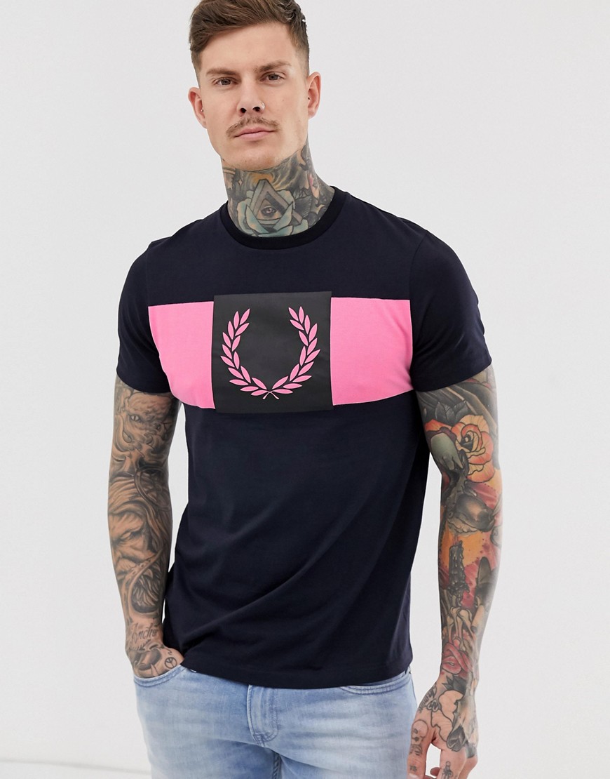 Fred Perry printed laurel wreath t-shirt in navy