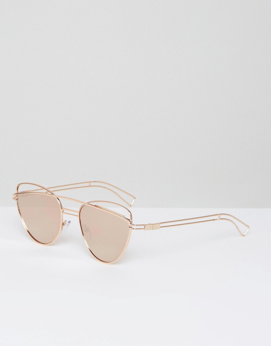 Солнцезащитные очки кошачий глаз цвета розового золота ASOS - Золотой ASOS DESIGN 