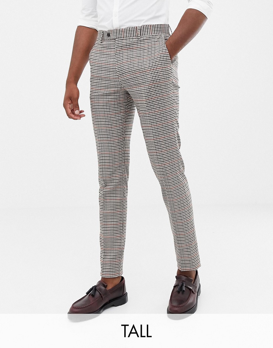 Gianni Feraud Tall slim fit heritage check wool blend suit trousers