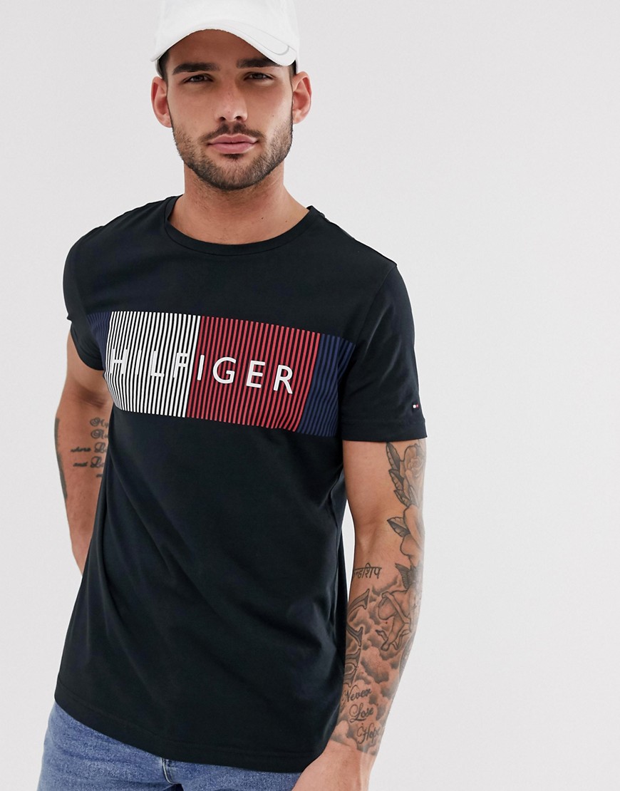 Tommy Hilfiger large flag logo t-shirt in black