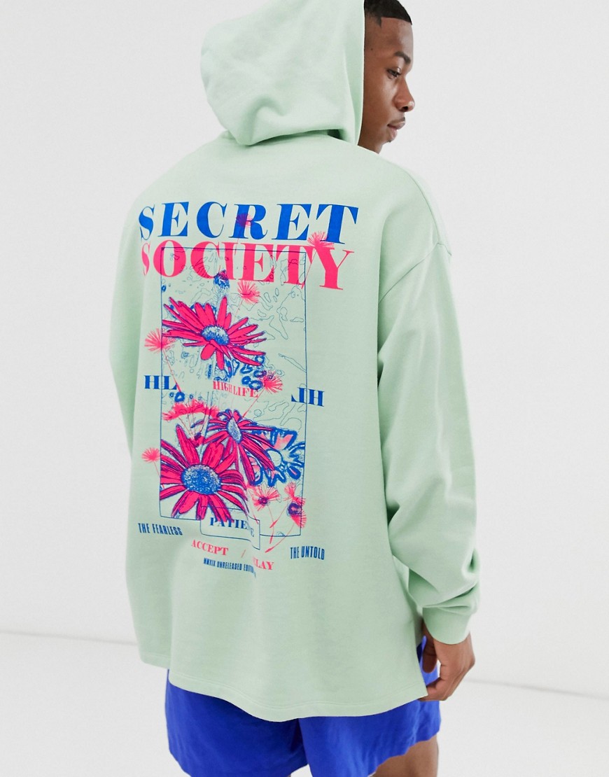ASOS DESIGN oversized hoodie with back print