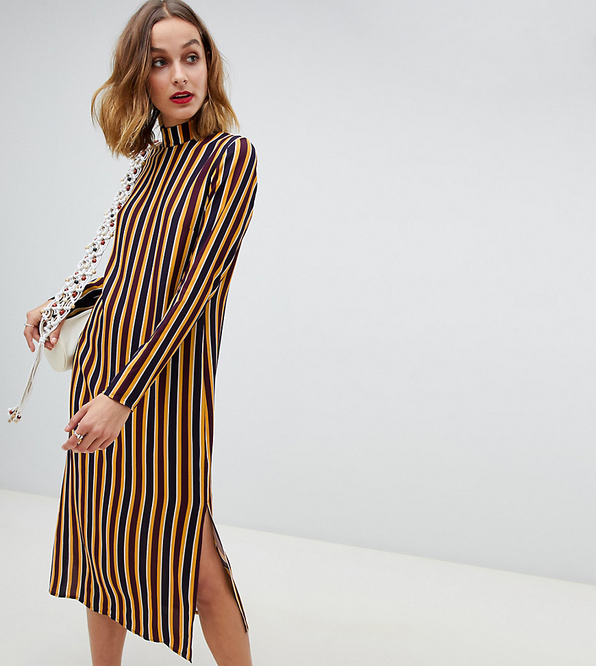 Reclaimed Vintage inspired midi dress in stripe print