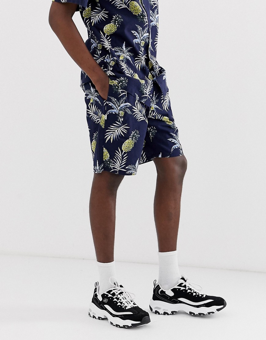 Fairplay Aal shorts with pineapple print in navy
