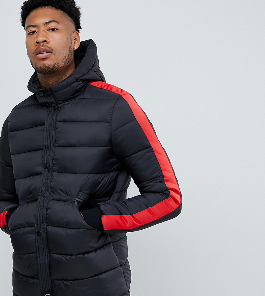 Sixth June puffer jacket with red taping exclusive to ASOS