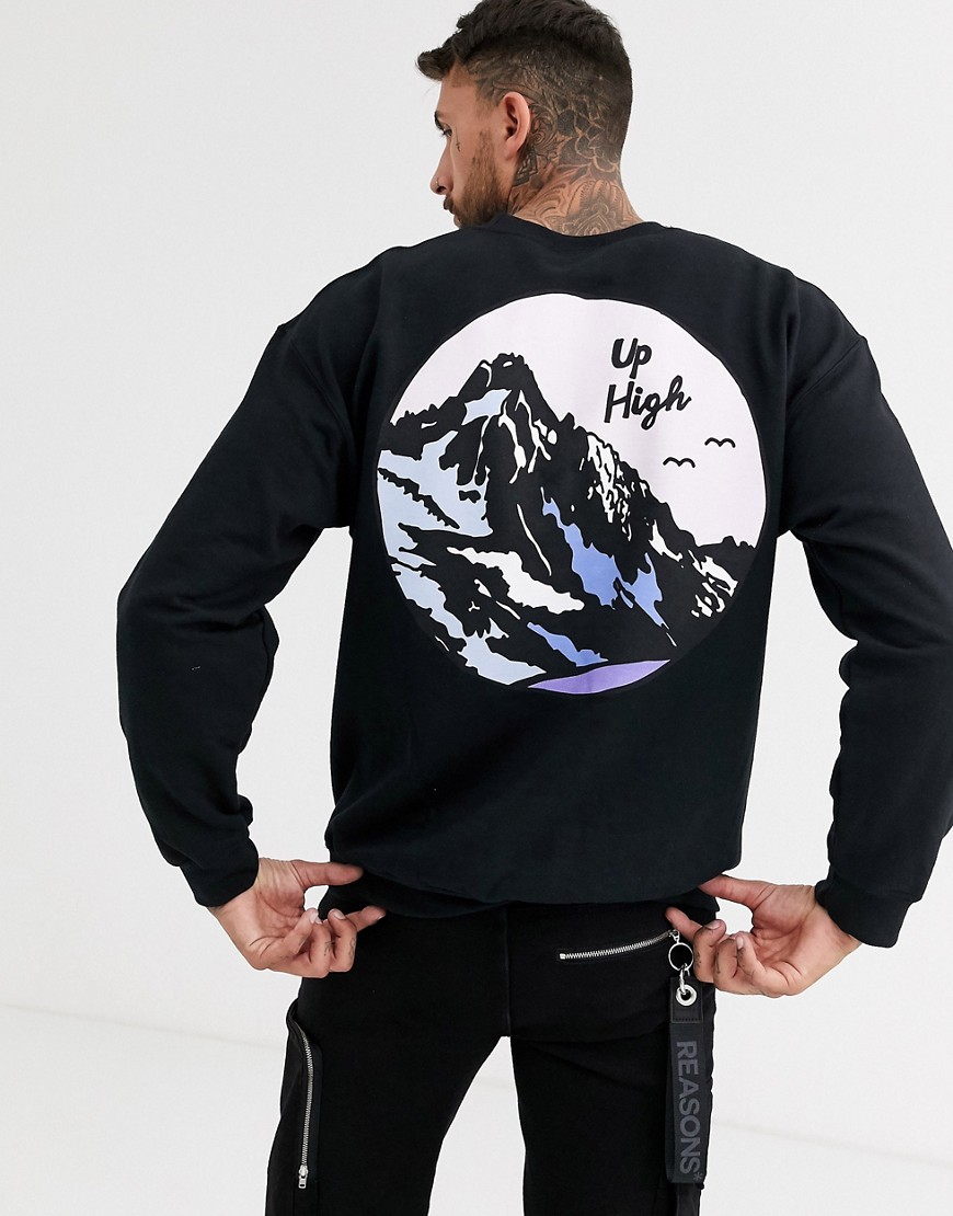 New Love Club mountain back print sweater