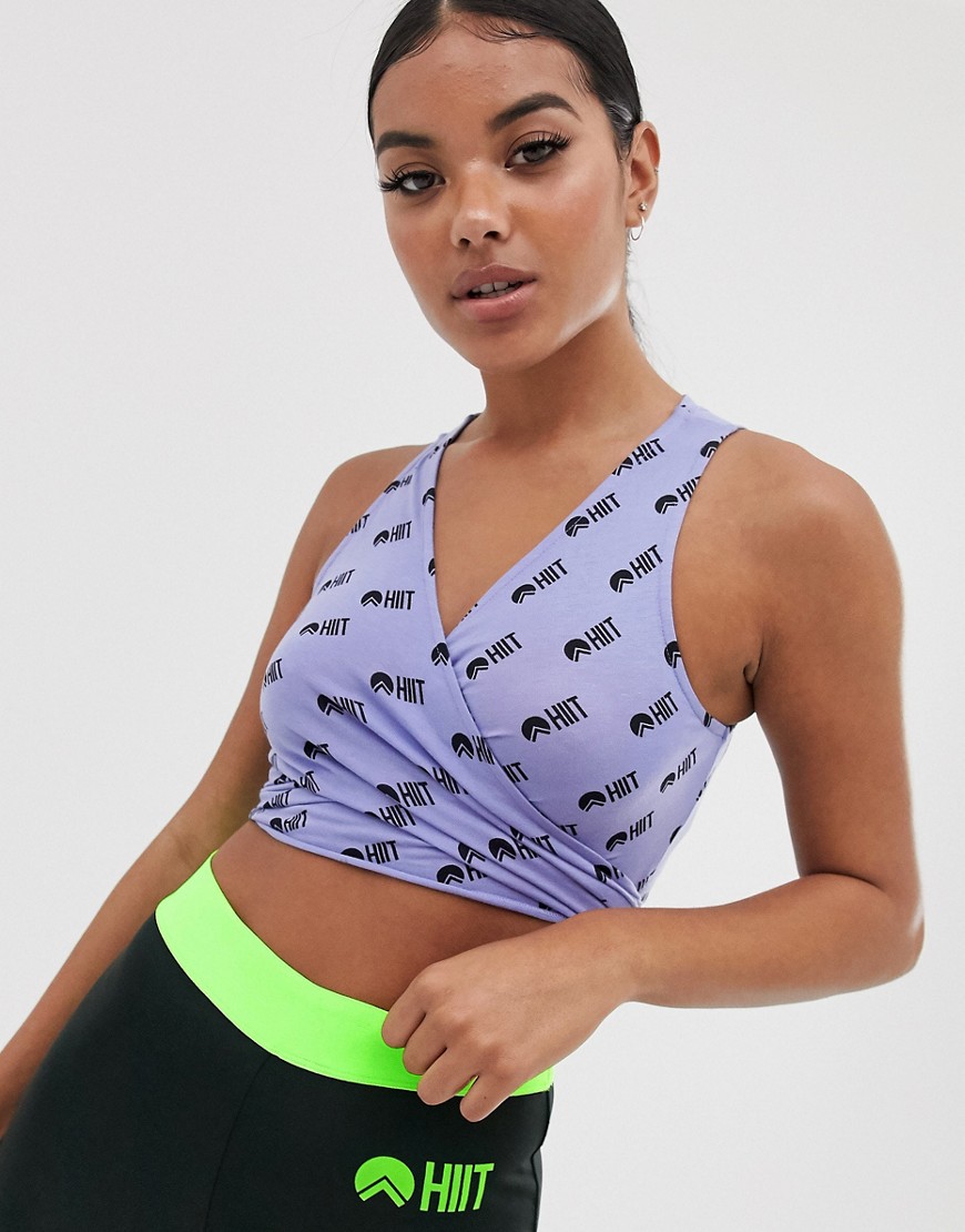 HIIT Lightweight wrap top in lilac