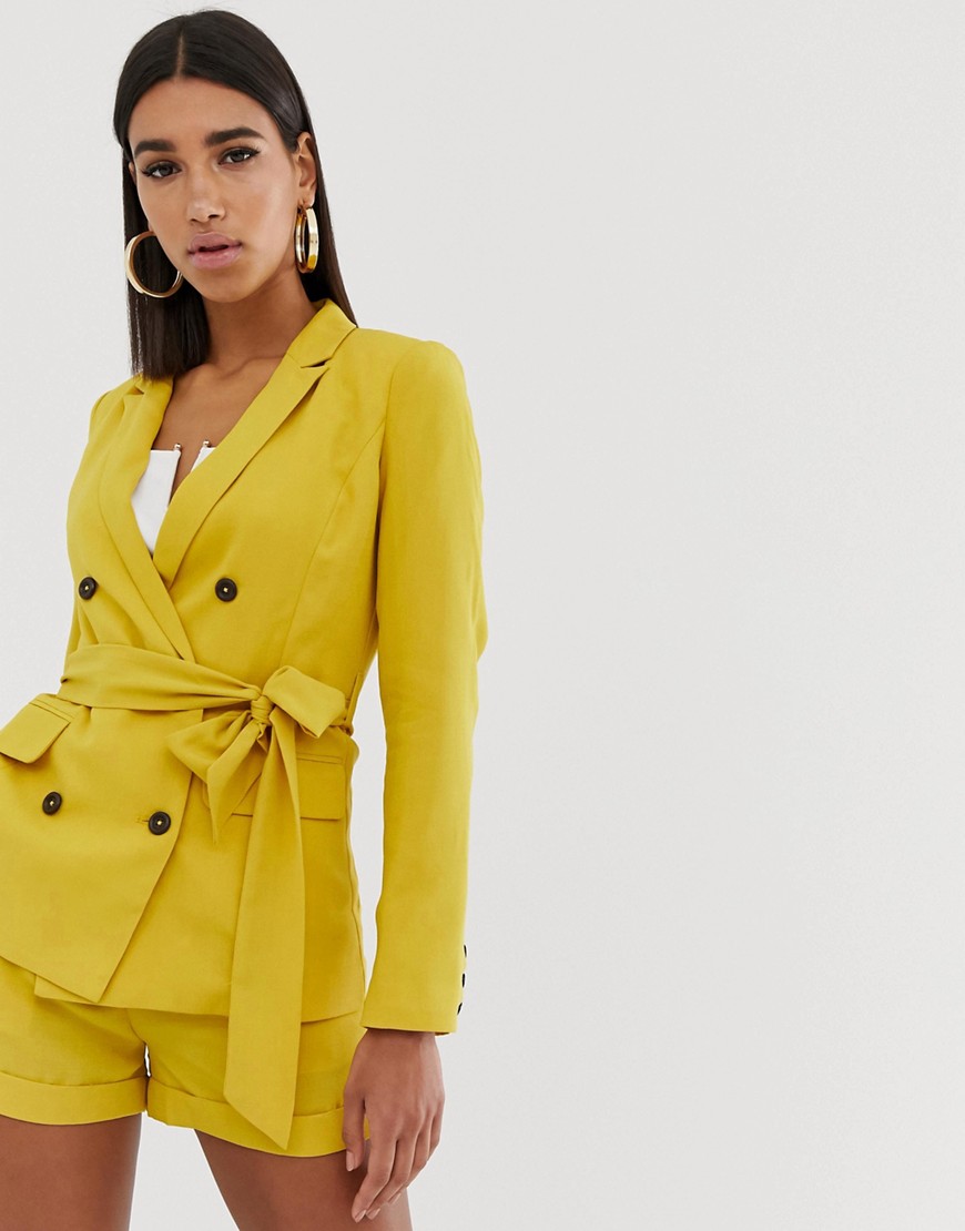 Fashion Union double breasted blazer with tie waist co-ord