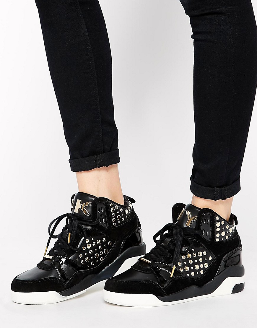 DKNY Active | DKNY Active Cleo Stud Detail Hi Top Trainers at ASOS