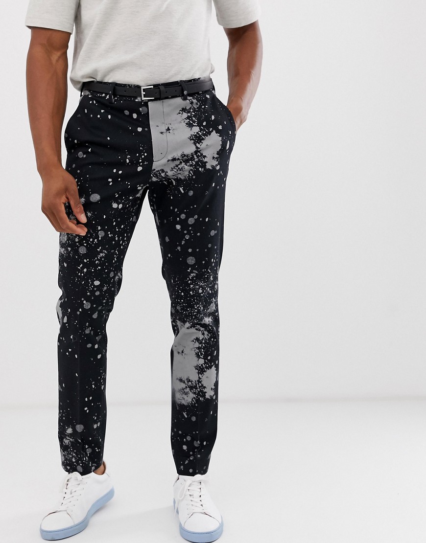 Jack & Jones Premium slim trouser in bleach print