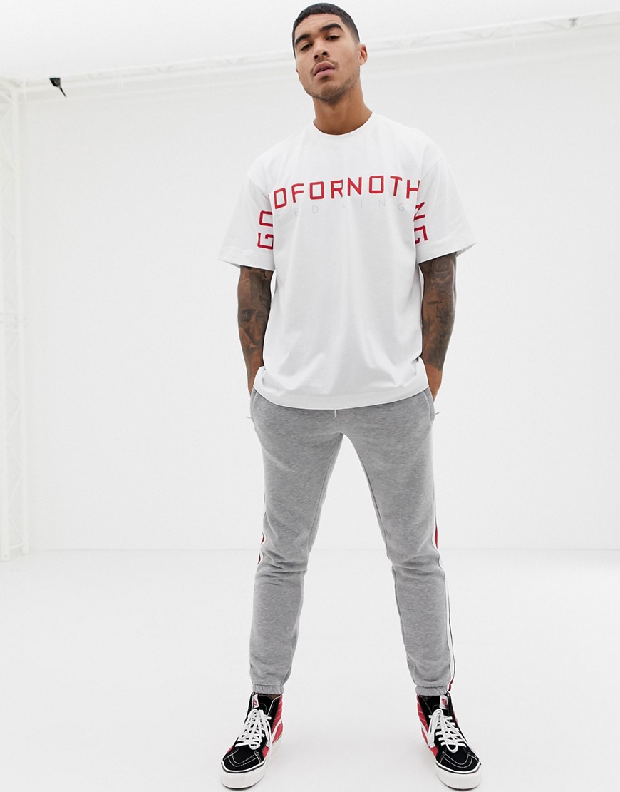 Good For Nothing oversized t-shirt with large logo in white
