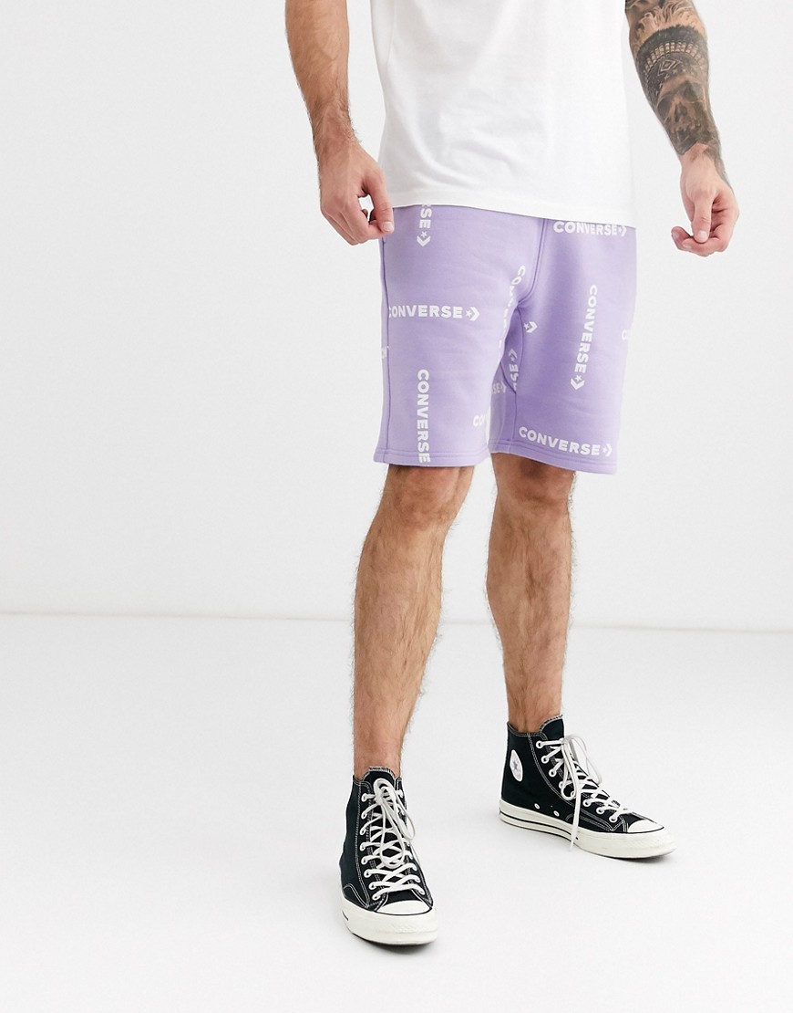 Converse Logo Shorts in Lilac
