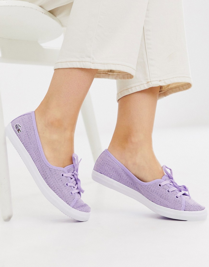 Lacoste slip on trainers in lilac