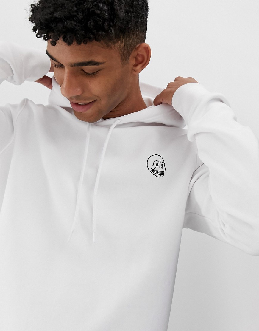 Cheap Monday hoodie with logo in white