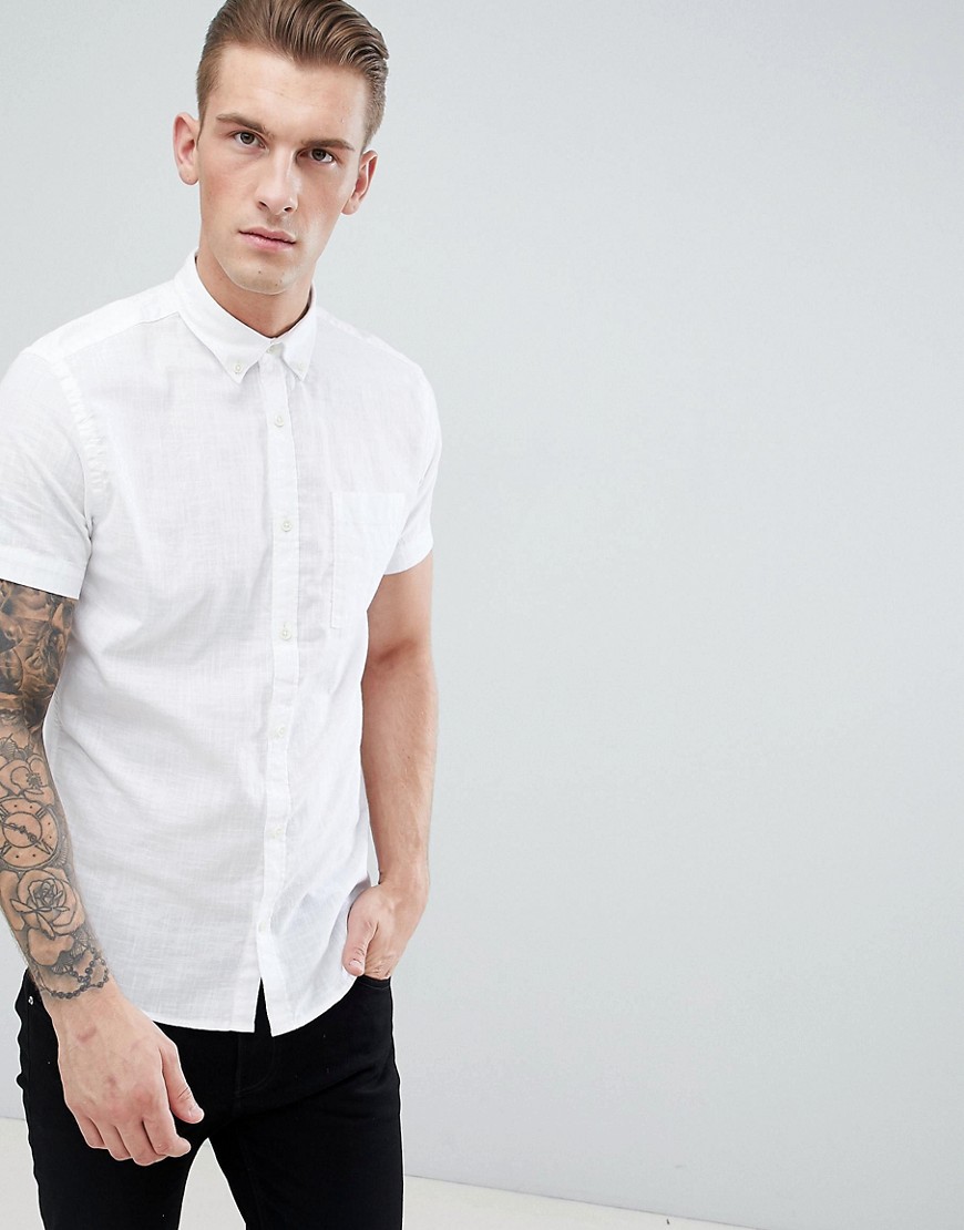 Produkt Short Sleeve Linen Mix Shirt - White