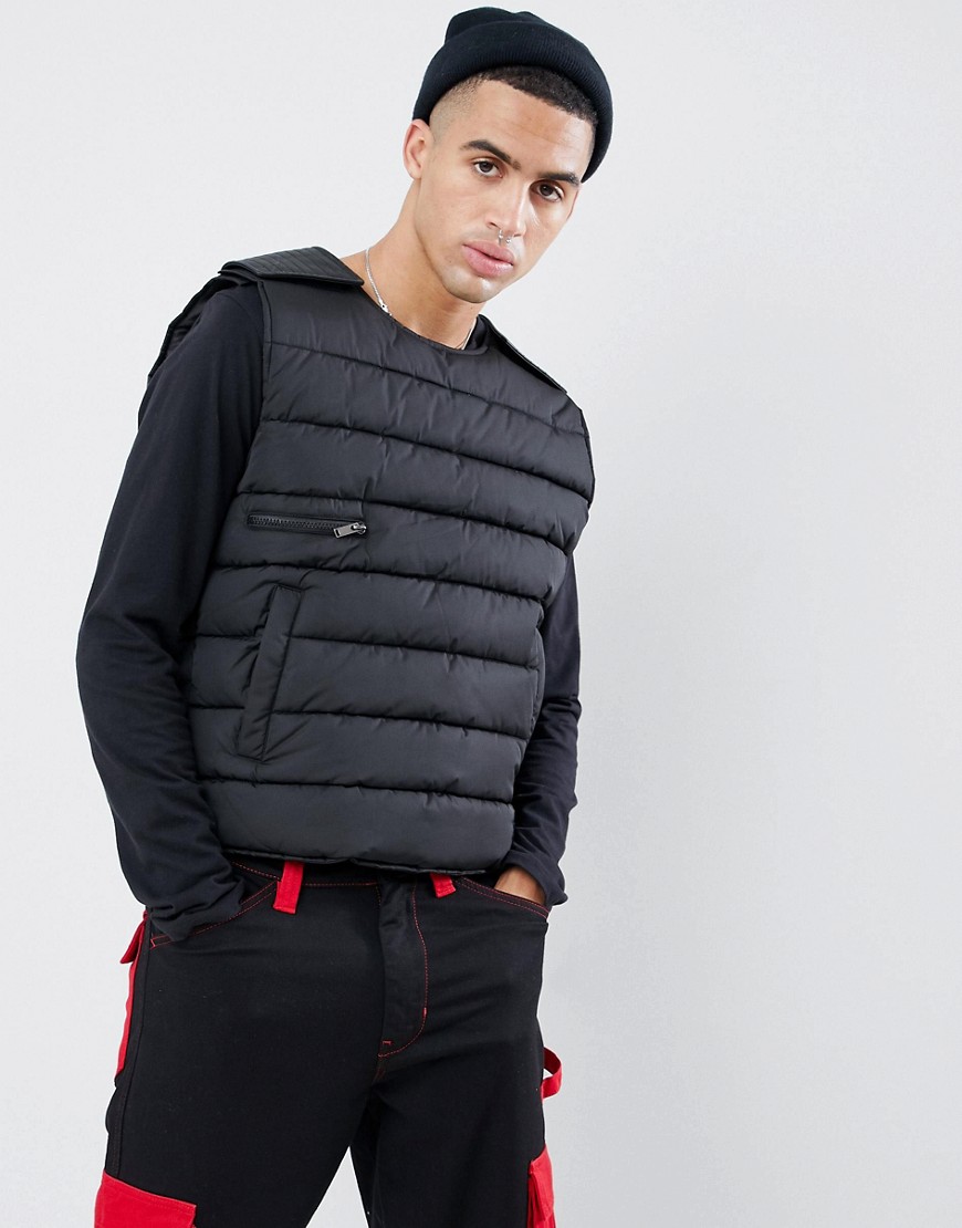 Sixth June quilted gilet in black - Black