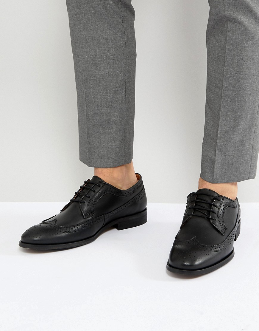 Zign Leather Brogue Lace Ups In Black