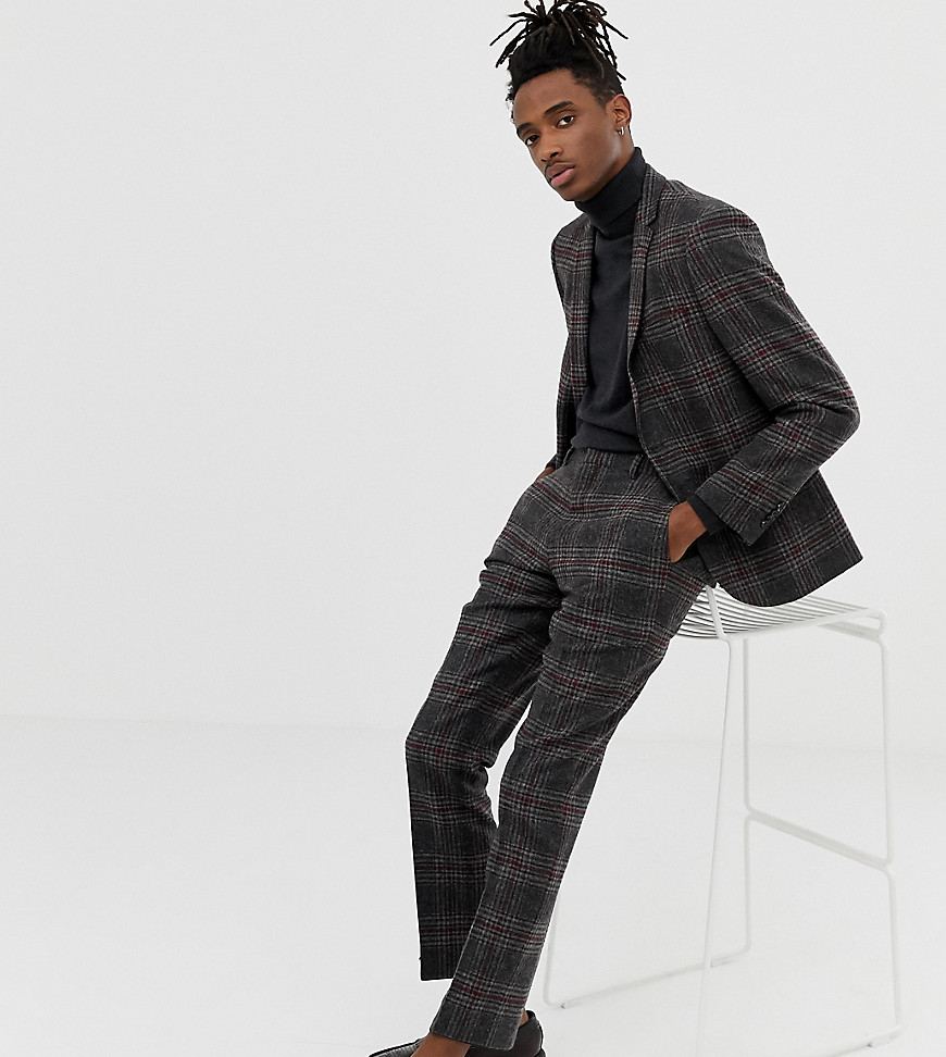 Heart & Dagger slim fit wool mix suit trousers in charcoal