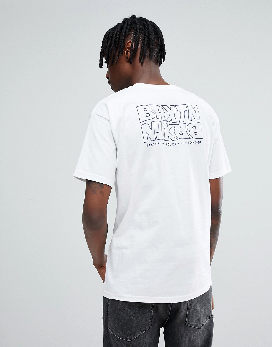 Brixton Vitus T-Shirt With Back Print - White