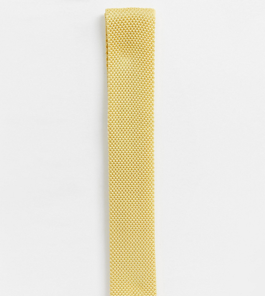 Heart & Dagger knitted tie in mustard