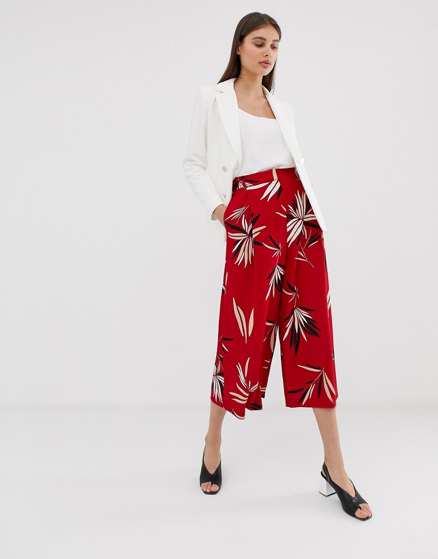 Emme abstract floral print wide leg trousers