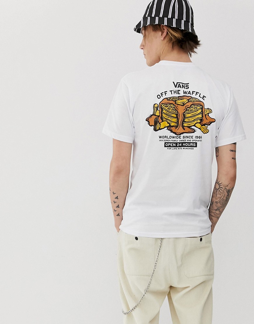 Vans t-shirt with off the waffle back print in white